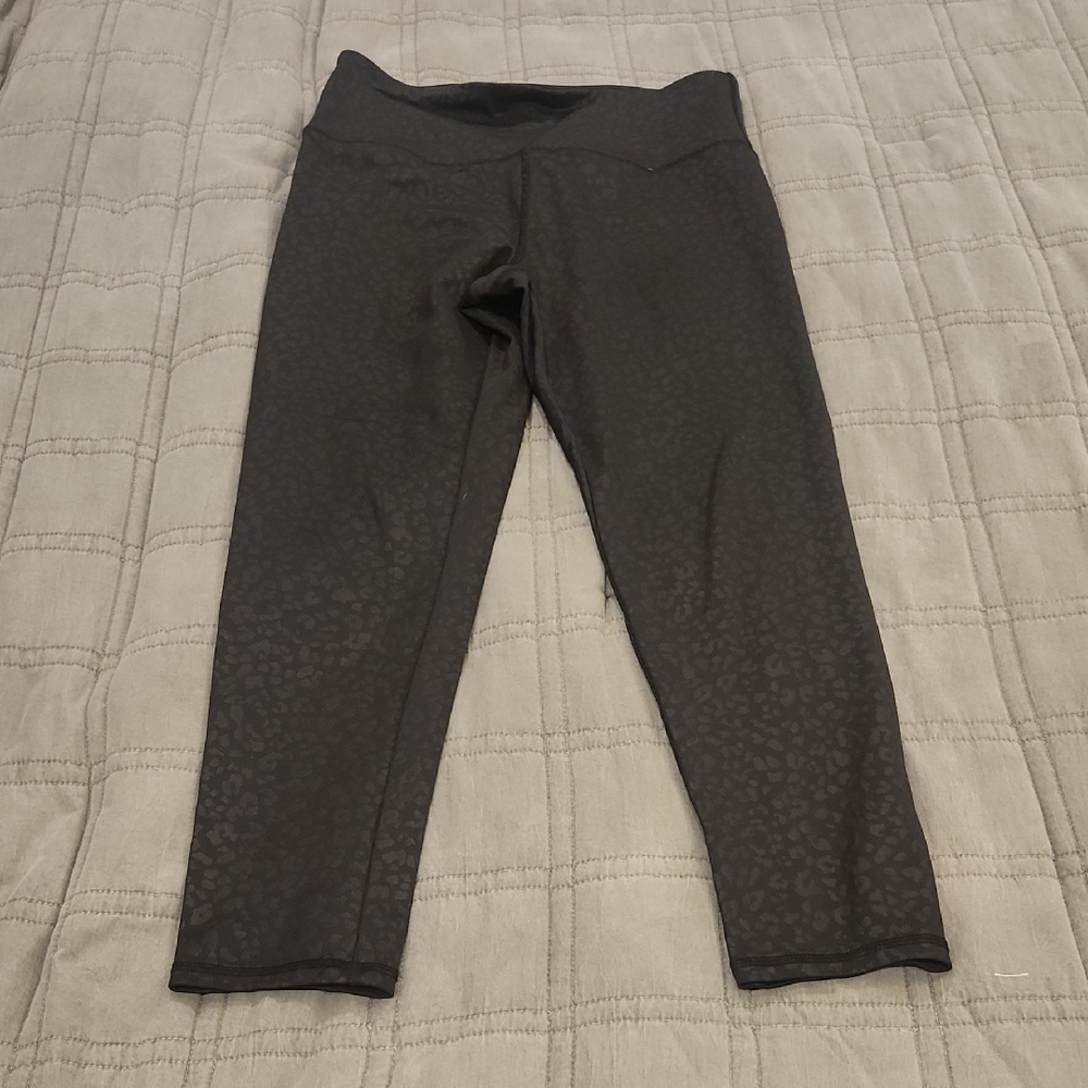 Marika Charcoal Leopard Print Leggings Size XL!